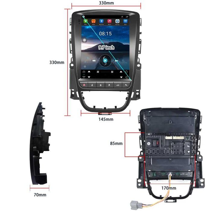 Navigatie Dedicata Tesla Opel Astra J (2009-2017), BT, Wi-Fi, Carplay