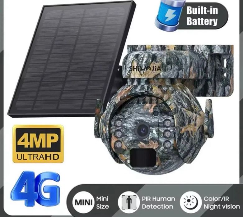 Camera video vanatoare rotativa 4G cu SIM si transmitere