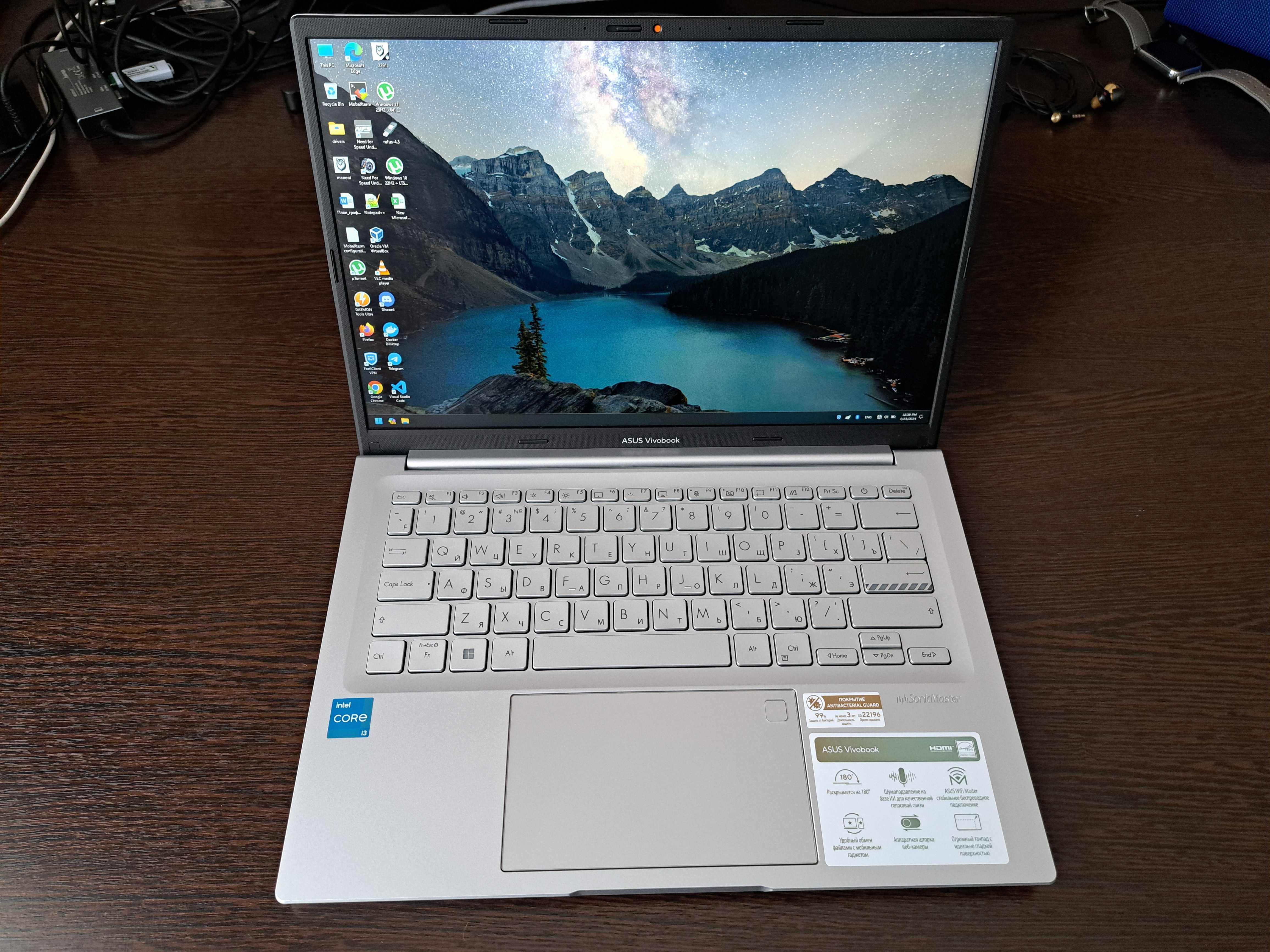 Asus Vivobook 14X Мощный процессор Core i3 1220P 16GB/256SSD/14"