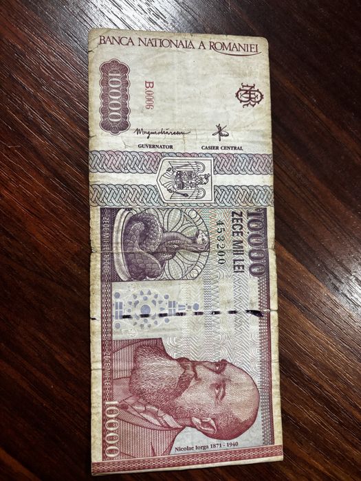 bacnota 10.000 lei bani vechi