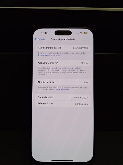 Iphone 16 Pro Max 256GB 100% sănătate