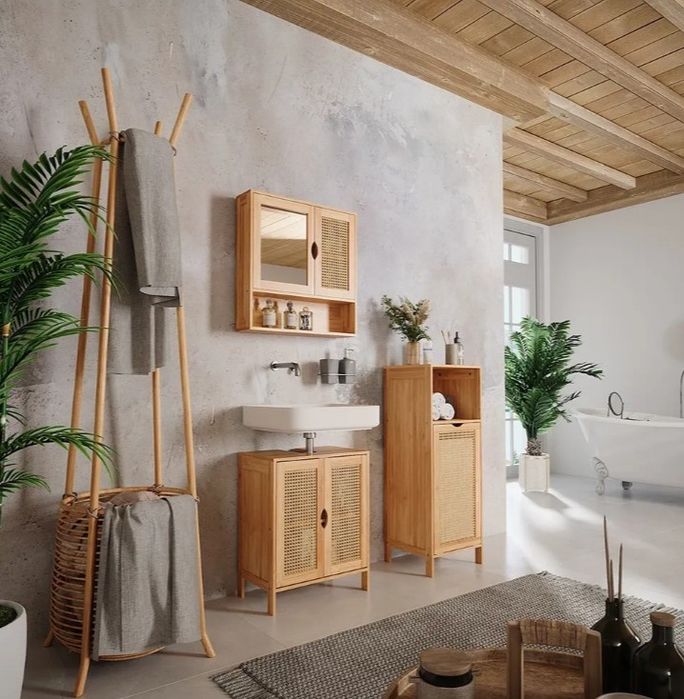 Шкаф за пране бамбук/ратан Vicco