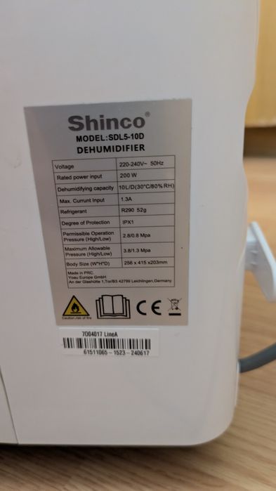 Dezumidificator Shinco
