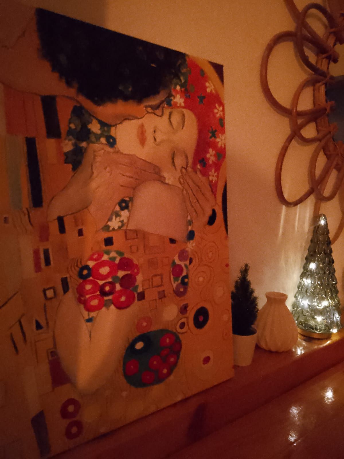 Pictura ulei,interpretare după "Kiss" de Gustav Klimt