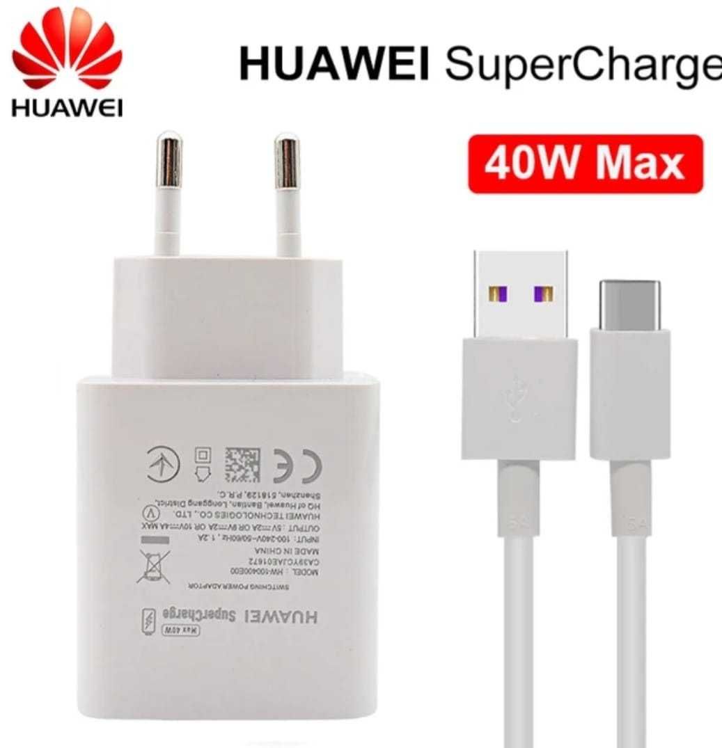 Set incarcator+cablu type-C Huawei 22,5w/40w nou super charge original