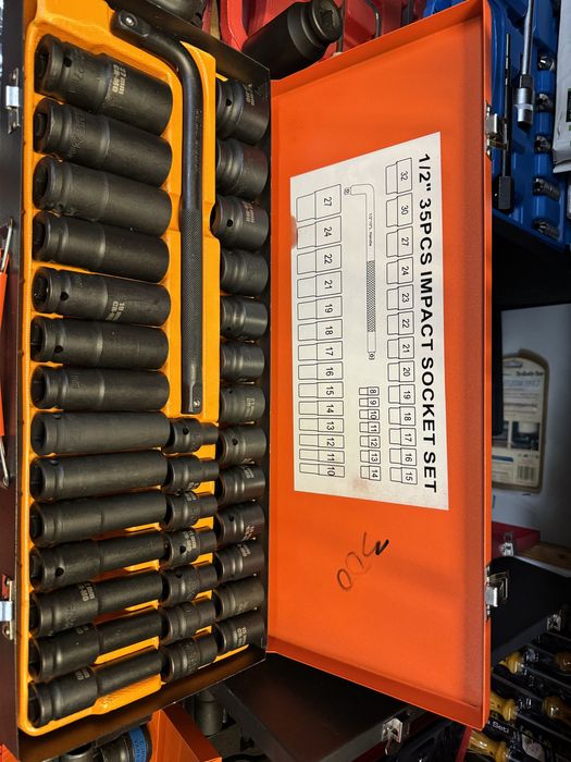 Trusa chei tubulare lungi/scurte negre 1/2 27/35 piese