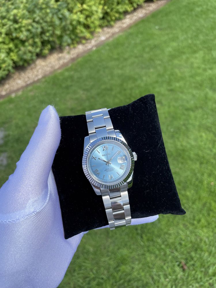 Seiko mod Date Just Aquamarine