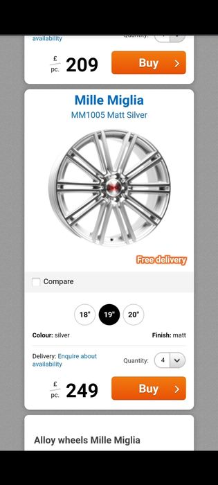 Jante aliaj Mille Miglia