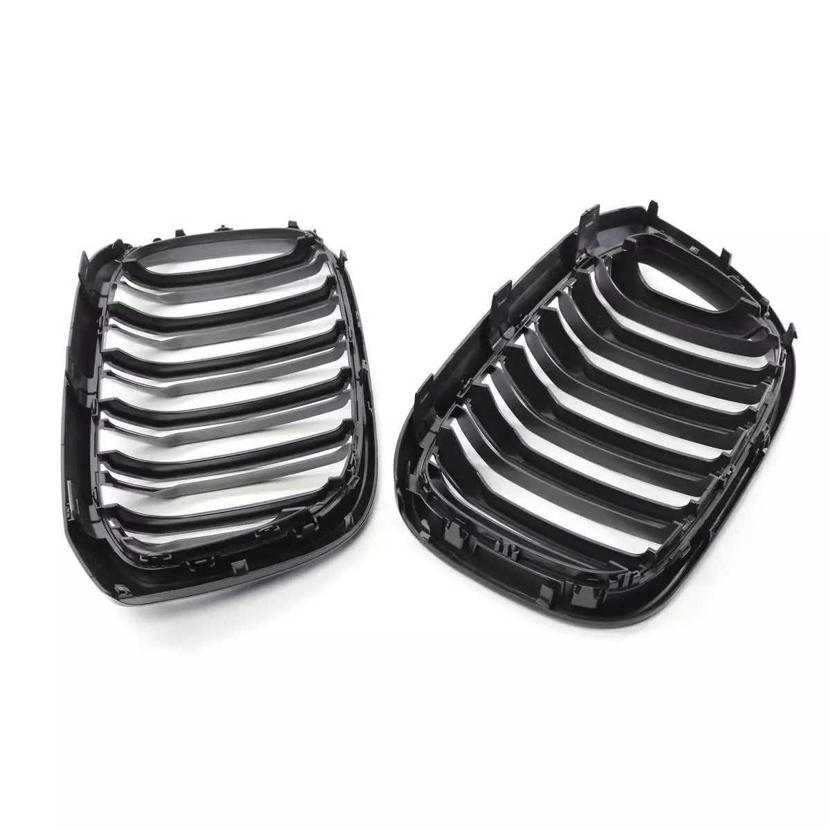 Двойни Решетки Бъбреци за BMW X3 G01 X4 G02 2018>2021 Черен Гланц