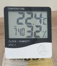 Термометр Гигрометр 3 в 1 Часы Будильник и измерения Влажности HTC-1