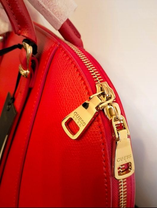 Geanta GUESS Luxe, piele saffiano