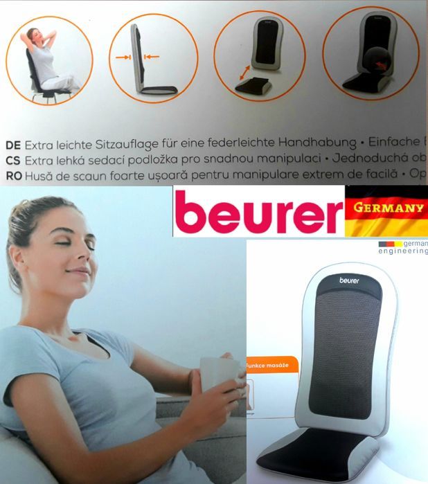 SCAUN masaj SHIATSU cu telecomanda BEURER Germania - NOU - 290 Lei