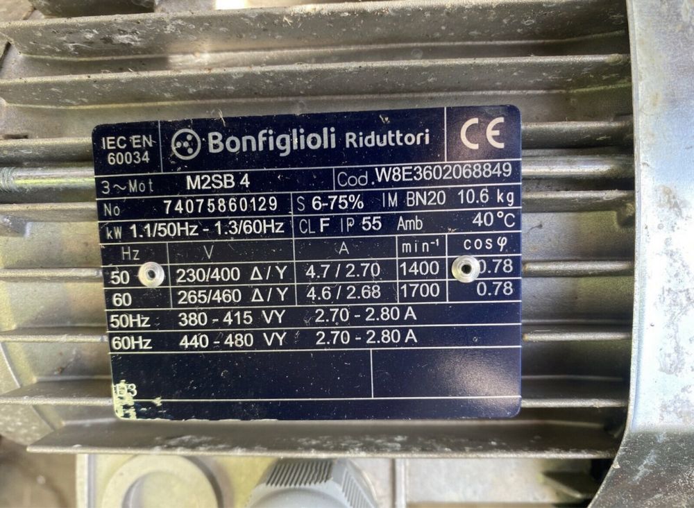 Motor 1,1KW MONOFAZIC cu Reductor