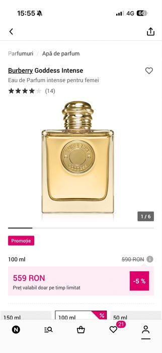 Burberry Goddess Intense 100 ml – original, nou + cadou