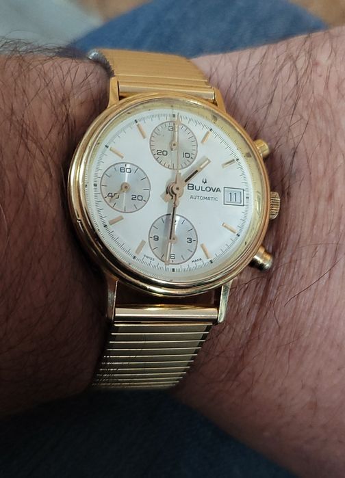 ceas aur 18k Bulova 7750 automatic cronograf