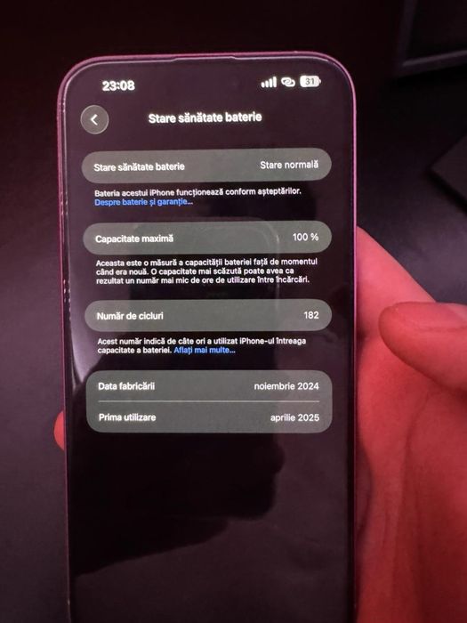 VAND IPHONE 16 PLUS ROZ 128 GB ca nou nouț