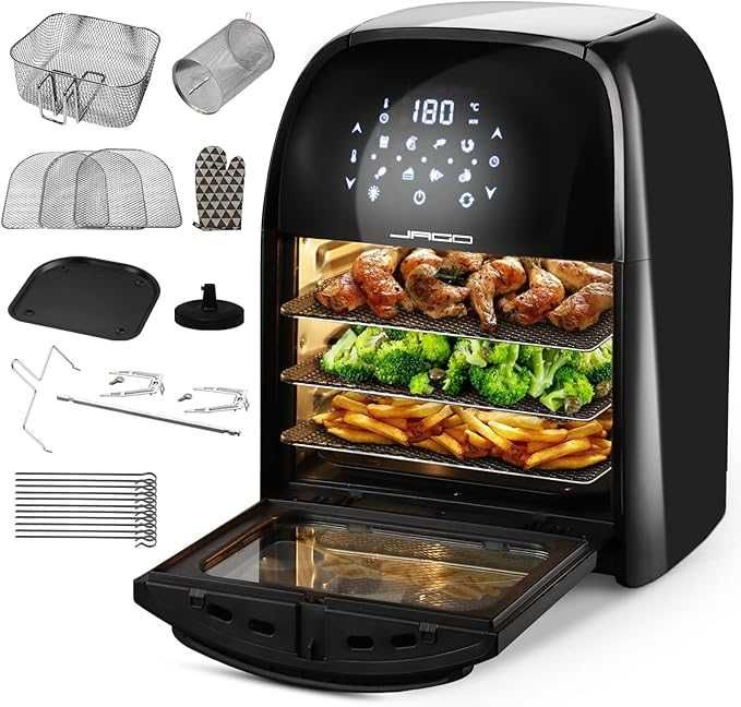 ago® XXXL 8-в-1 фритюрник с горещ въздух 12 L + 10 аксесоара - 1800 W