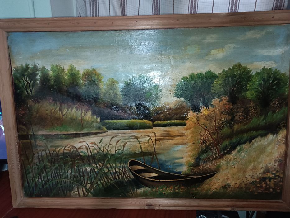 Картина маслом Лодка в камышах