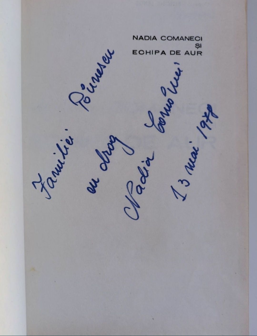 Nadia Comăneci 1978, Echipa de Aur, Carte cu dedicație , autograf