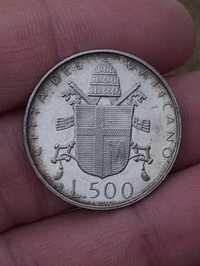 Moneda Argint 500 Lire Italia / Vatican