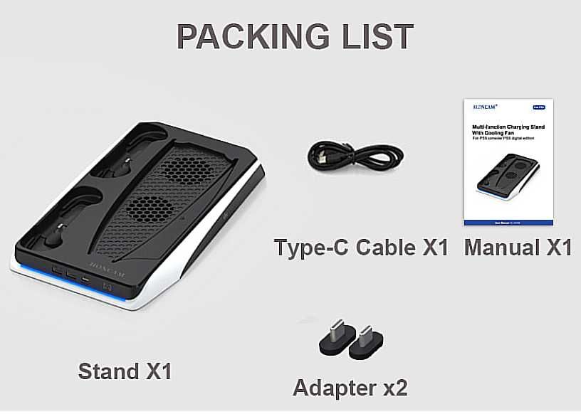 Stand racire cu 2 porturi de incarcare multifunctional pt PlayStation5