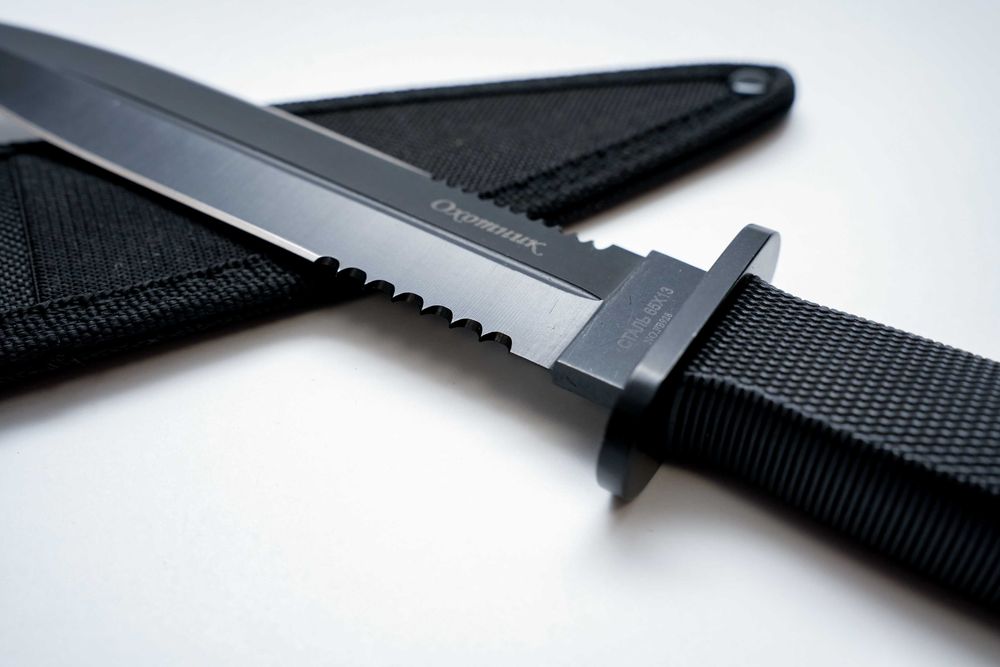 Tактически нож Охотник + текстилен калъф, ножове за гората