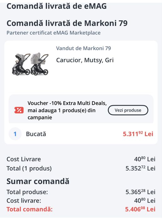 Vand carucior cu landou Mutsy evo si Scoica Maxi cosi cu isofix