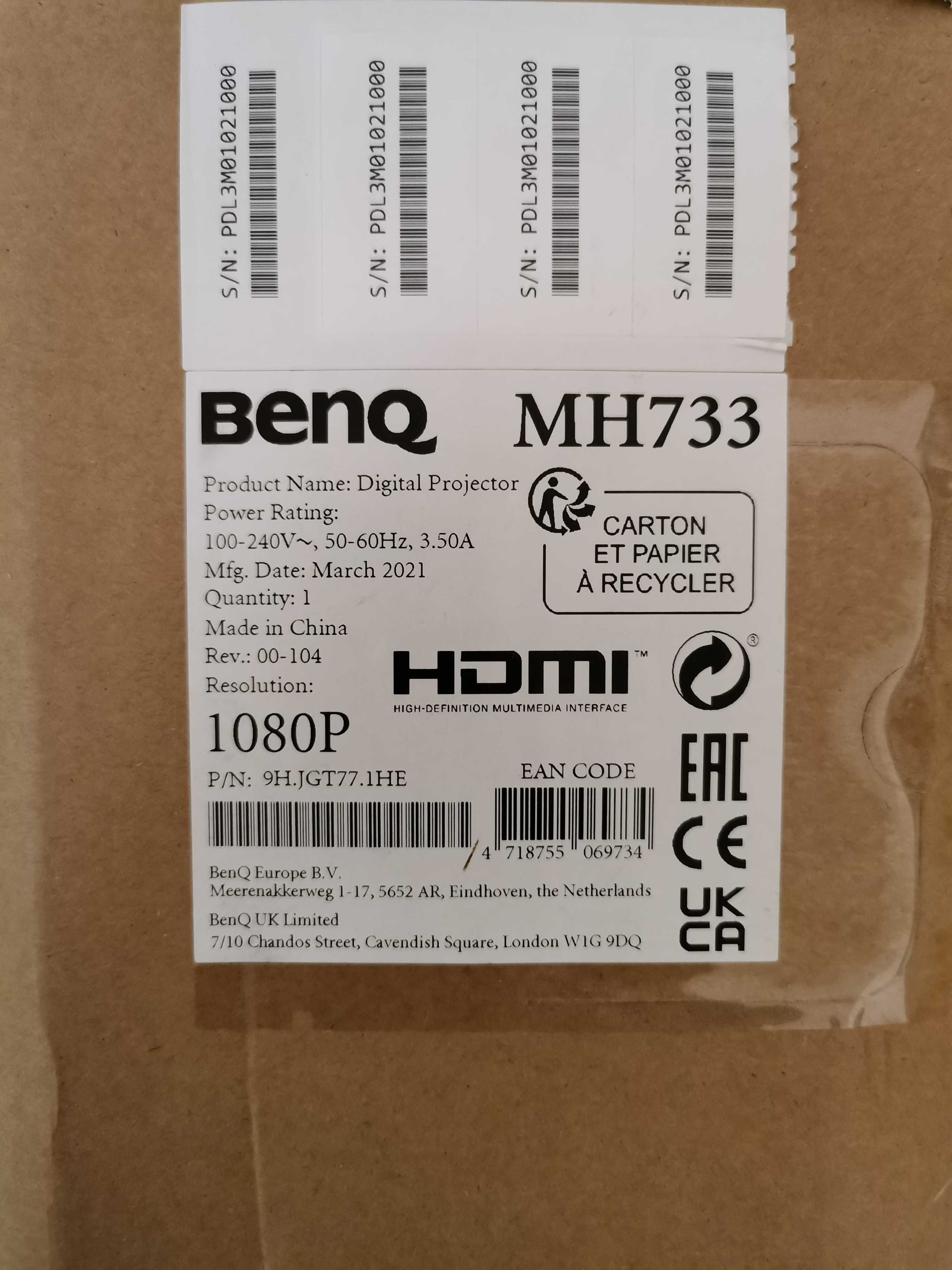 Videoproiector BenQ MH733 Full HD 1080p DLP 4000 lumeni - NOU SIGILAT