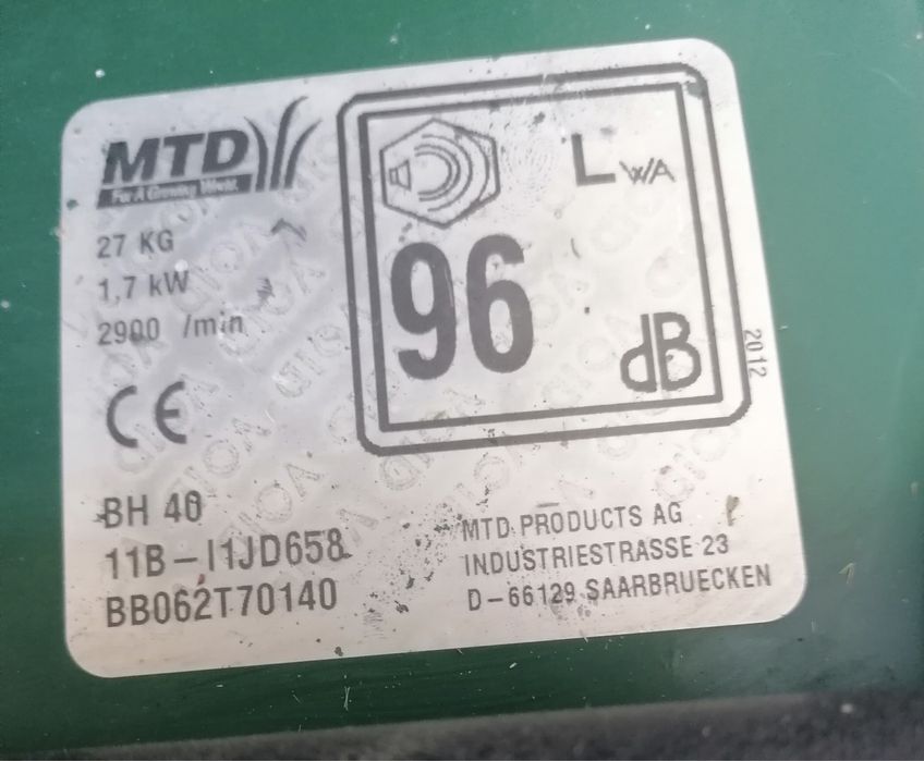 Masina de tuns iarba MTD, 2,5 Kw