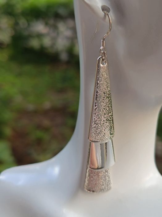 Vechi cercei placati cu argint, cu inchizatoare din argint de 925