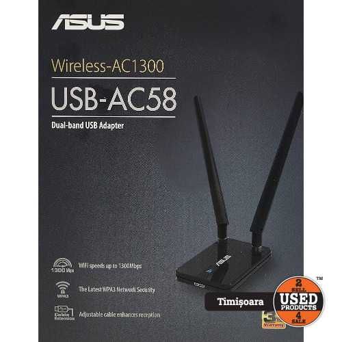 Adaptor Wireless ASUS USB-AC58, AC1300, Dual-band | UsedProducts.Ro