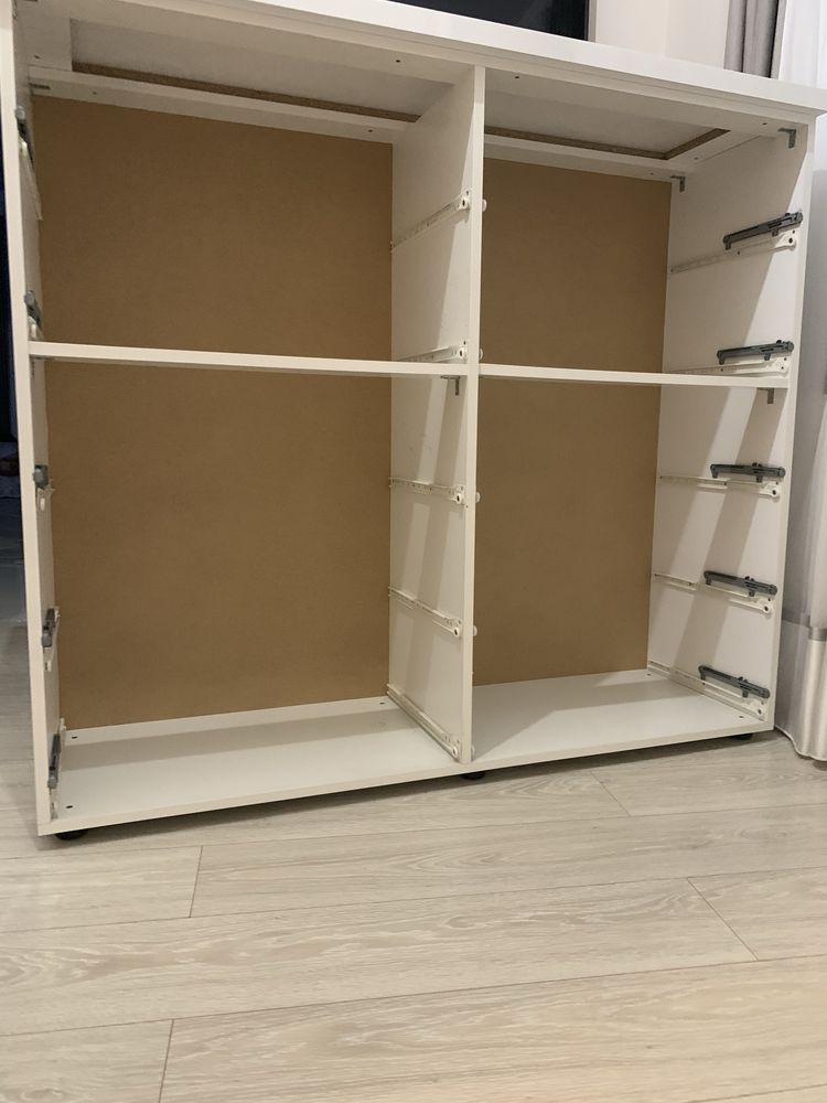 Comoda + 2 noptiere mdf lucios alb