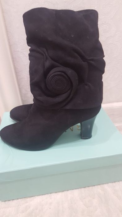 Полусапожки замшевый женский