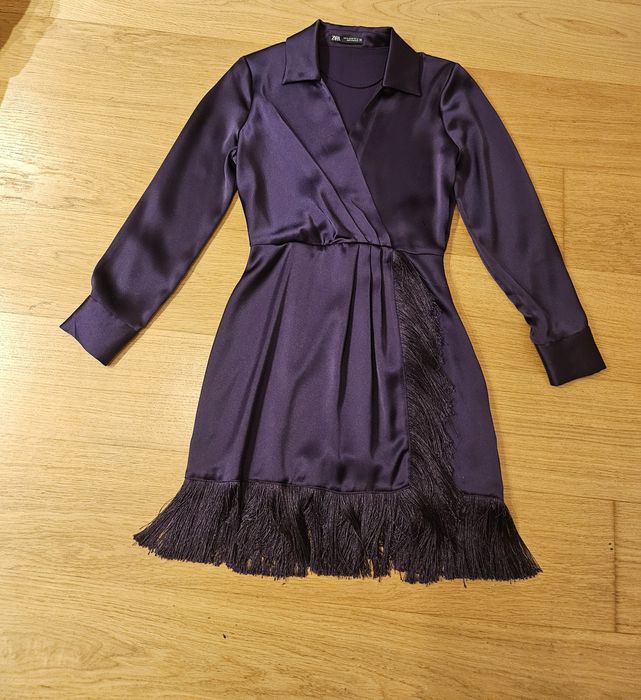 ZARA GLAMOROUS официална коприна рокля S