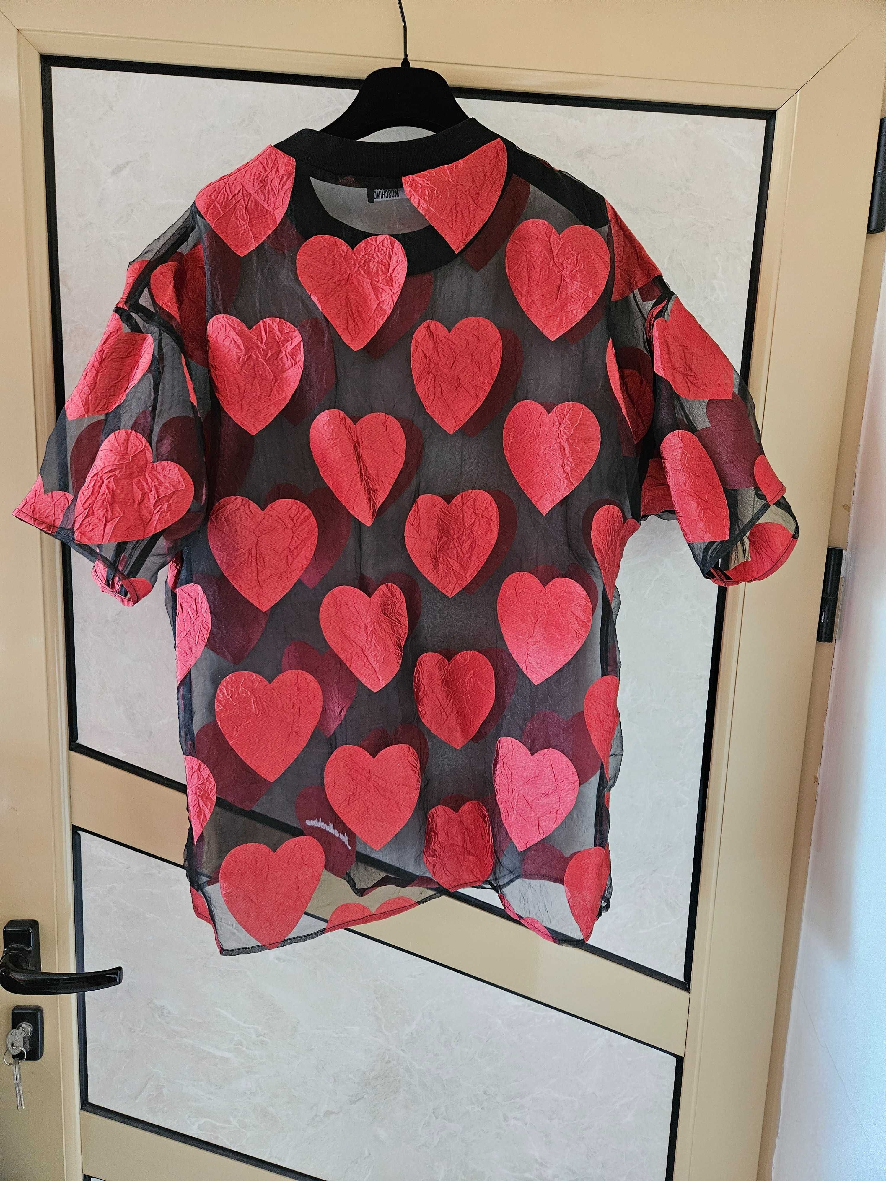 Ефирна блуза Love Moschino със сърца
