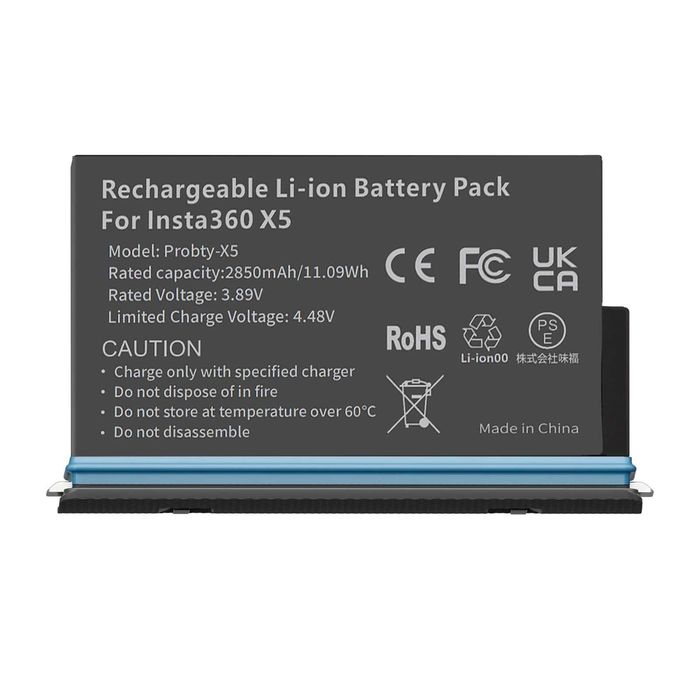 Set 2 acumulatori 2850mAh + incarcator dublu camere Insta360 X5