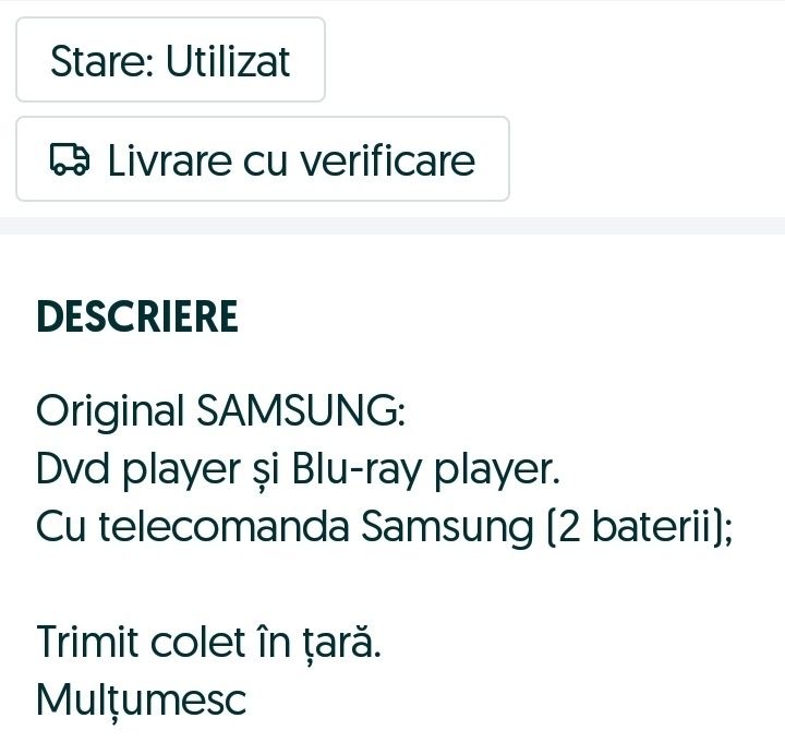 Dvd și Blu-ray Player SAMSUNG
