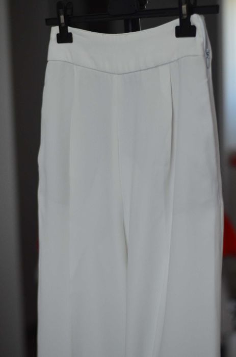 Pantaloni largi cu pense, talie inalta, Zara,  XS