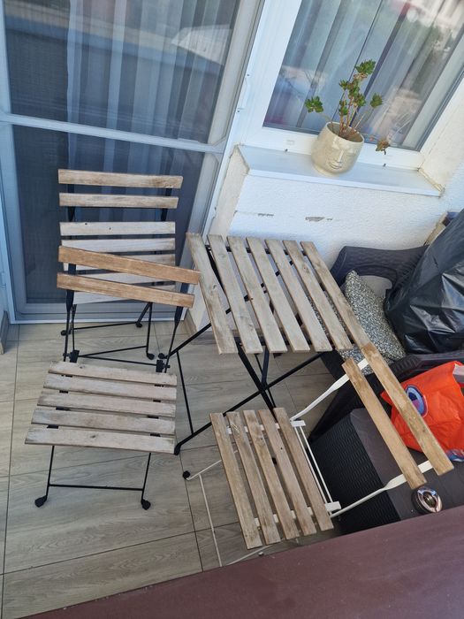 Set mobilier gradina, IKEA TARNO, masa si 2 scaune, negru, 55x54x70cm