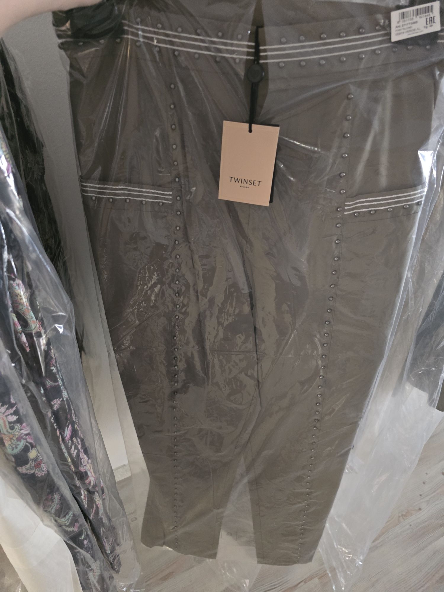 Маслиново зелен панталон Twinset,висока талия,S,М,L,XL,нов с етикет!