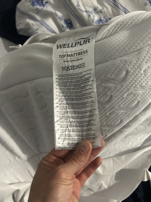 topper jysk 140x200 culoare alb model WELLPUR GULEN