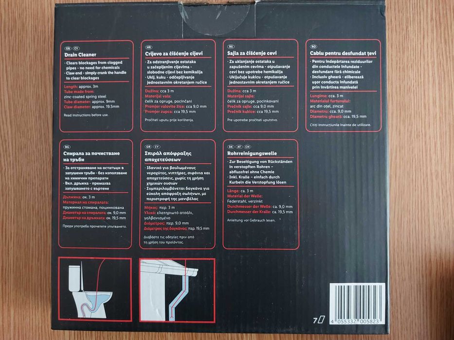 Spirala pentru desfundat  tevi instalatii