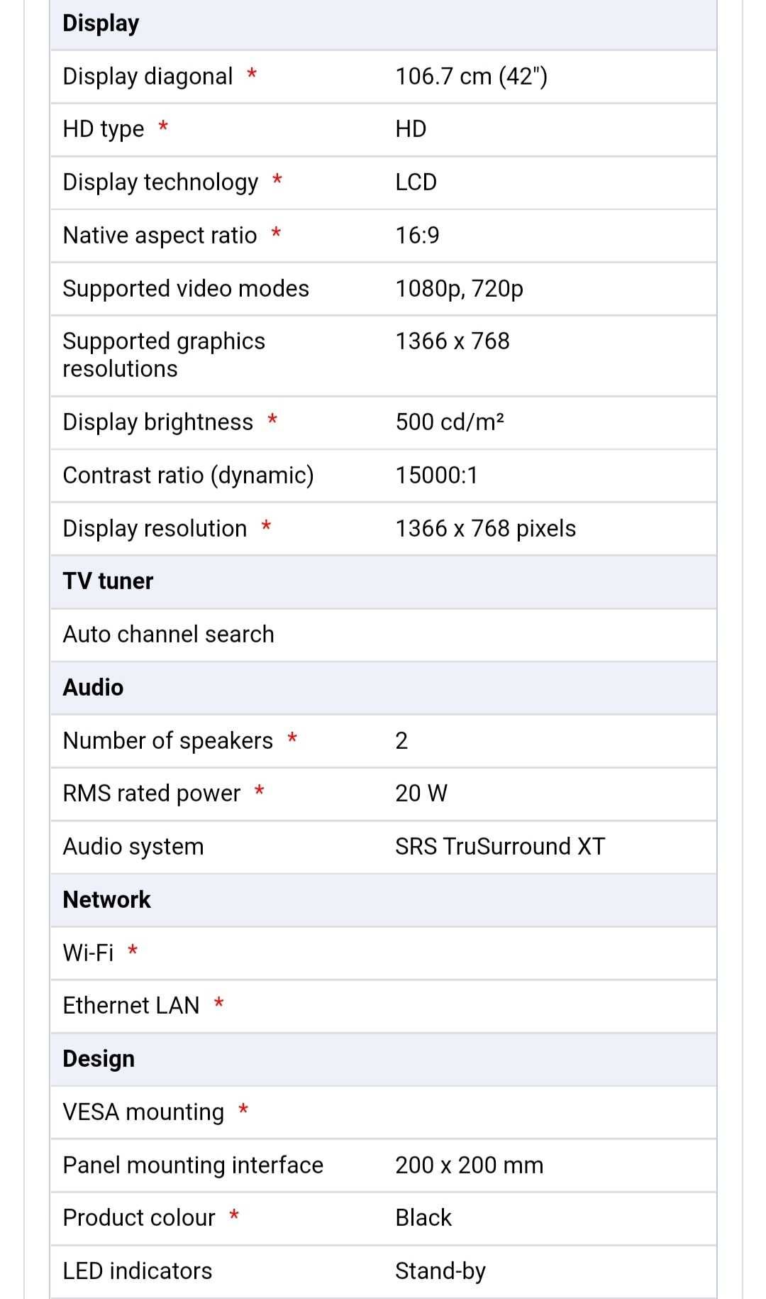 Телевизор LG 42" 42lg3000