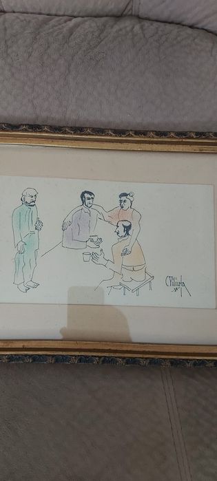 Tablou vechi, ulei, semnat, autor cotat.