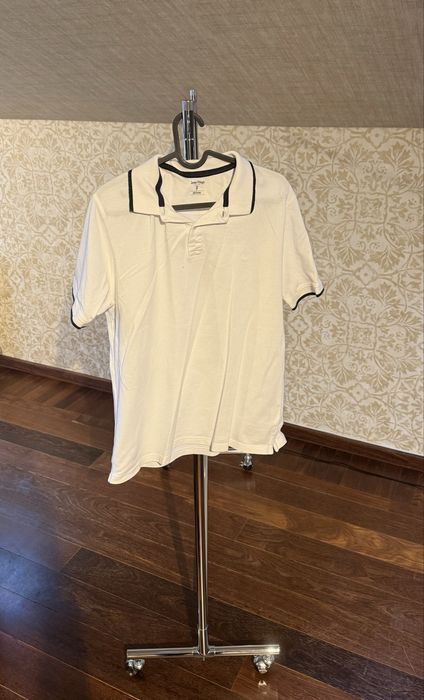 Поло тениска James Pringle, размер M – бяла с тъмносини кантове