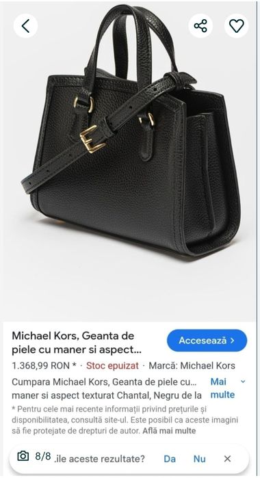 Geanta de umăr MICHAEL KORS, din piele bleumarin navy small