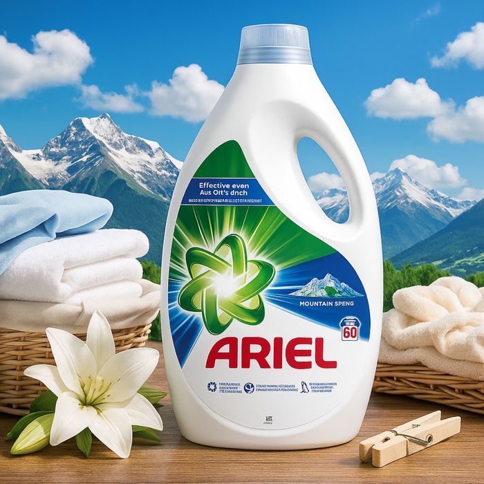 Течен перилен препарат Ariel Mountain Spring – 60 пранета