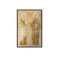 Icoana Pirogravata Sfintii Petru si Pavel - Icoane In Lemn