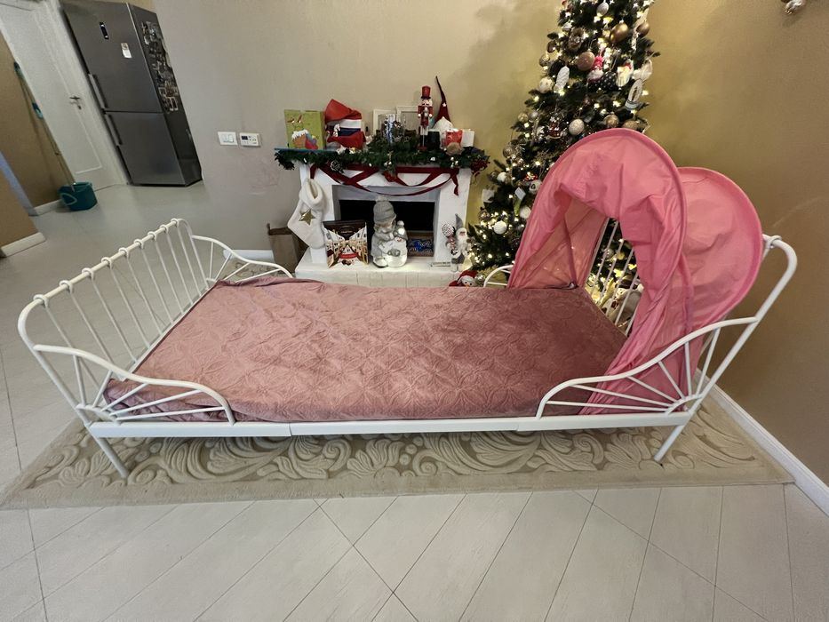 Pat copii extensibil MINNEN, alb, 80x200 – Stare excelentă!