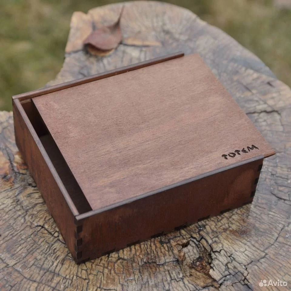 Коробка из дерева с гравировкой пенал тонирование
